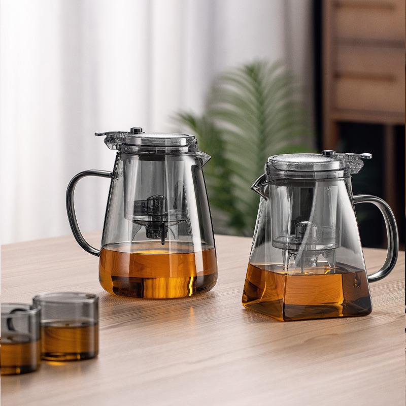 烟灰色杯耐热玻璃泡茶壶过滤茶水分离冲茶器沏茶壶玲珑杯便捷冲泡