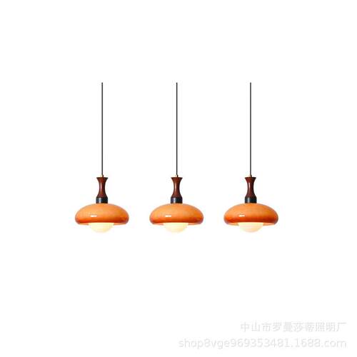 中古风餐厅吊灯高颜值vintage设计师款法式复古焦糖色饭厅餐桌灯