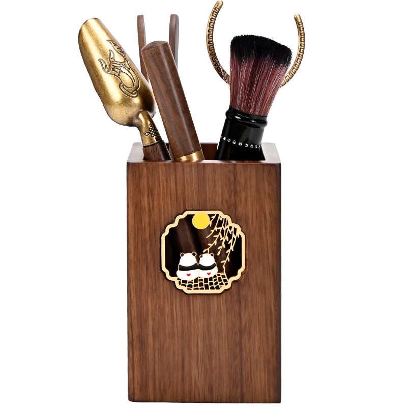 实木茶道六君子套装功夫茶具茶道零配件大全茶夹茶刀茶刷茶筒