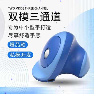 移动垂直人体工程学鼠标双模三通道静音立式无线鼠标跨境热销现货