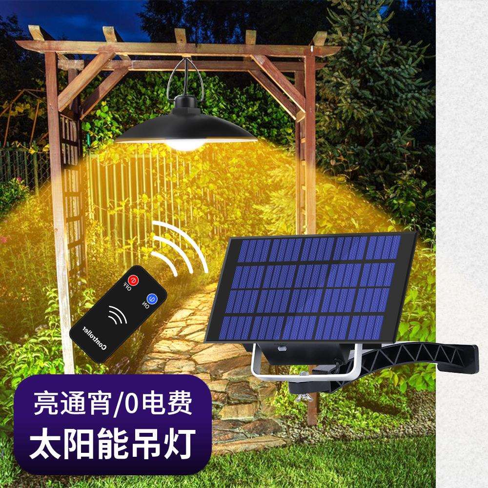 跨境户外家用庭院吊灯感应太阳能小夜灯室外LED节能防水感应路灯
