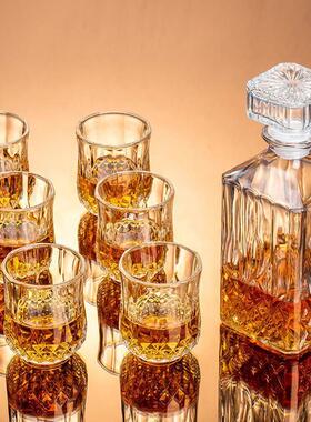 Crystal glass wine bottle decanter set with whisky storage