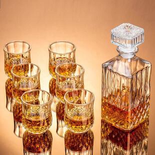 Crystal glass wine bottle decanter set with whisky storage