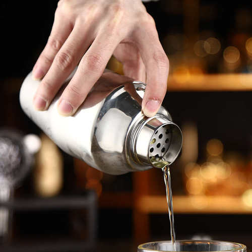 铭轩 日式调酒器 不锈钢标准三段式摇酒壶雪克壶酒吧调酒用具酒具