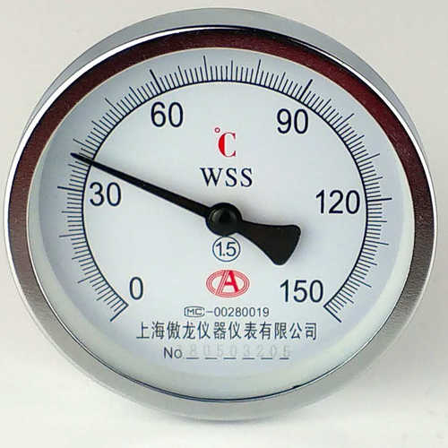 不锈钢双金属温度计工业锅炉管道WSS-411w轴径向万向指针温度计