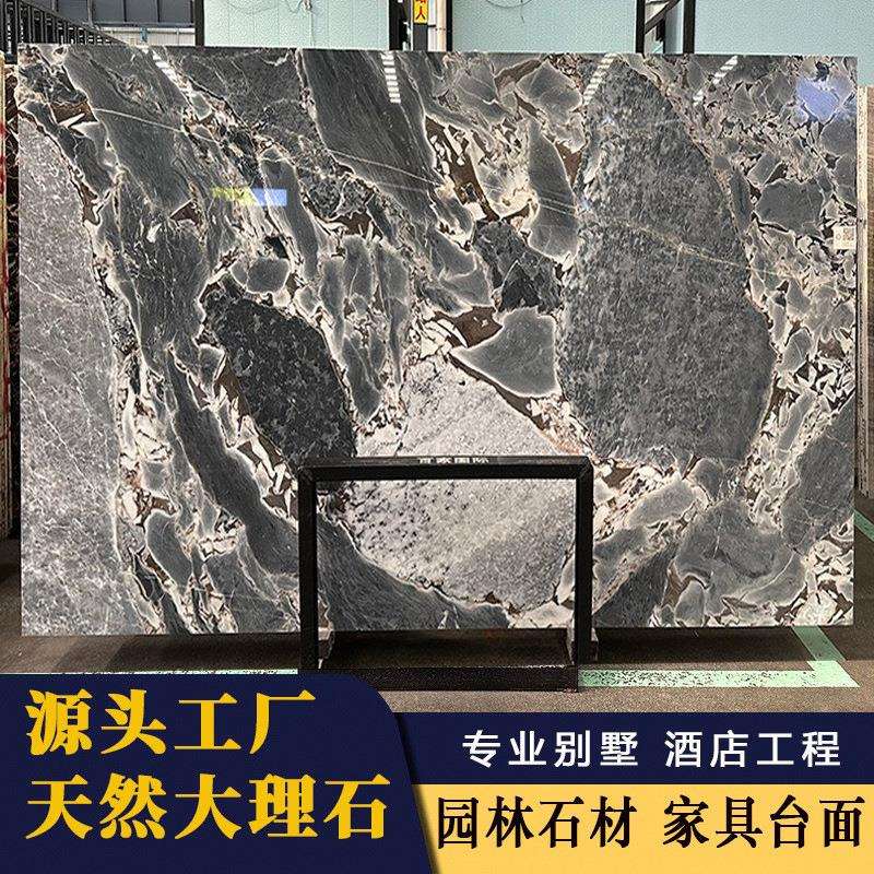 广东工厂天然大理石楼梯别墅酒店轻奢异形茶几餐桌玄关柜台面加工