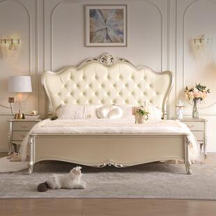 美式实木床1米8双人床卧室轻奢公主床欧式宫廷高端大床主卧床婚床