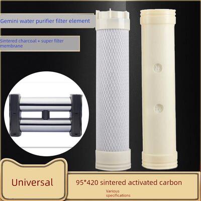 家用管道卧式双不锈钢厨房过滤器1000 Gemini烧结活性炭超滤膜