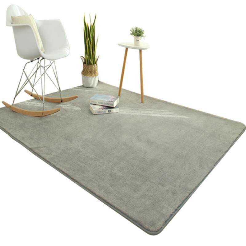 北欧纯色加厚客厅茶几地毯卧室床边长方形满铺地毯榻榻米地垫定制