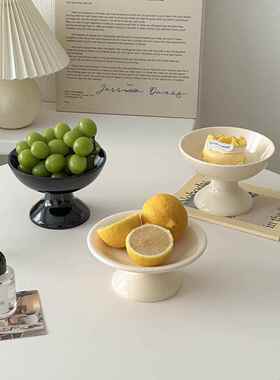高档i高ns风密胺水果家客厅用茶几零食摆放盘轻奢高档脚盘干果糖