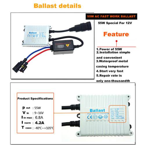 源头厂家HID交流氙气灯套装安全稳定带解码12v55w氙气灯安定器