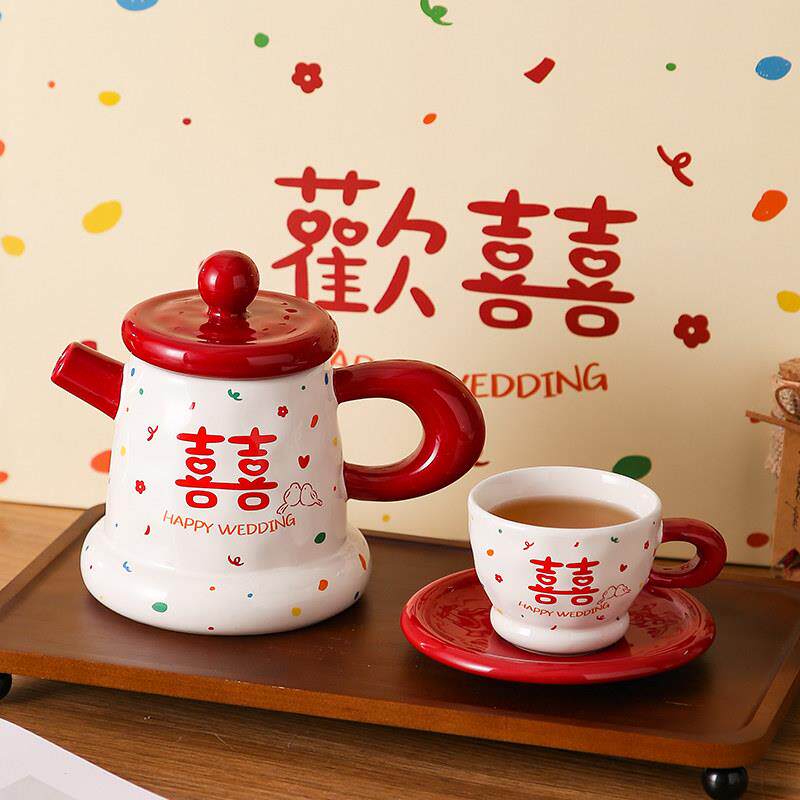 结婚新礼物送新娘送新人朋友级ZVC高婚实用杯子茶具套组订婚礼物