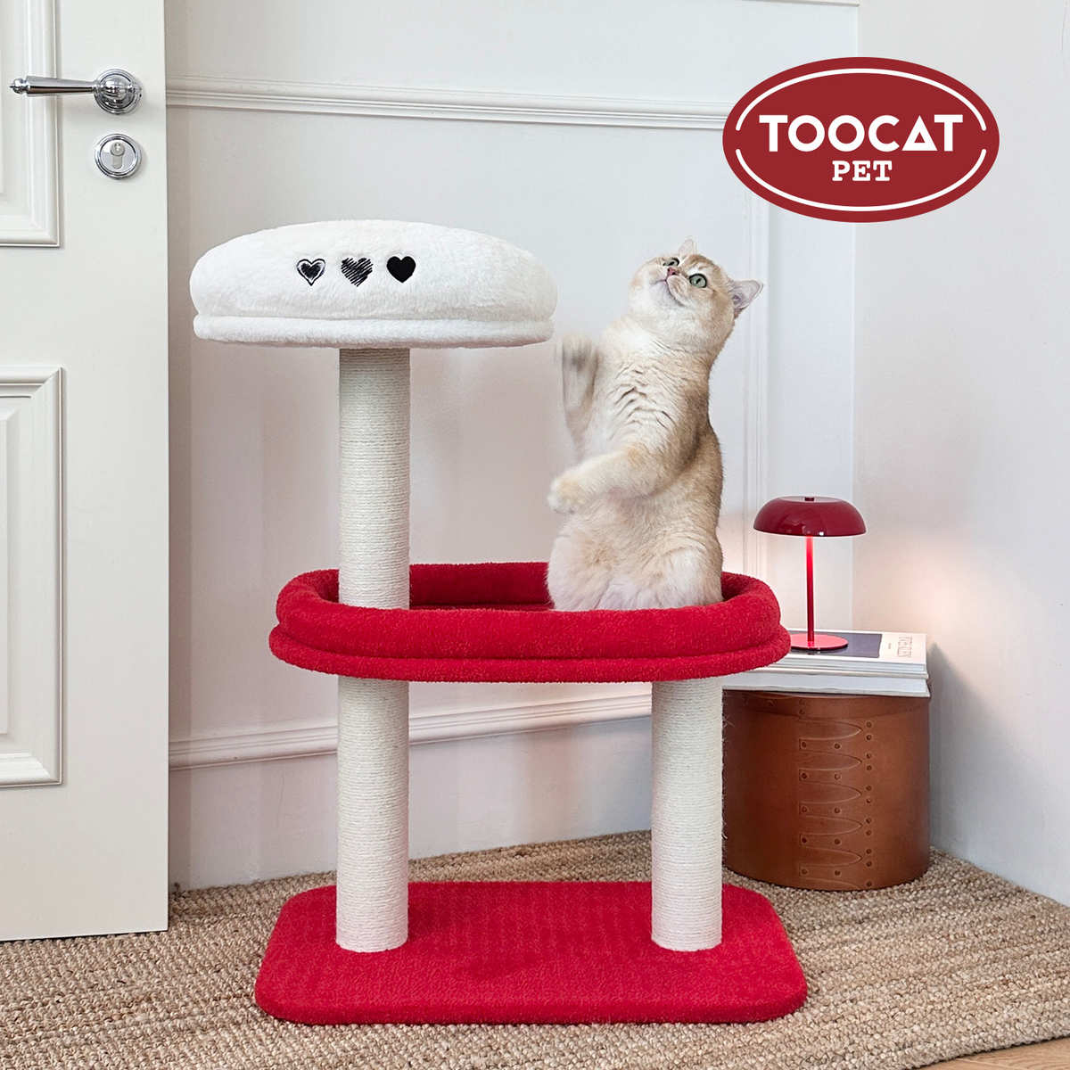 TOOCAT爱小龅牙猫爬架一体式小型休息台全套可拆洗猫窝耐抓不掉屑