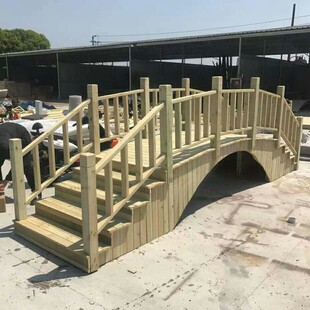 防腐木木桥碳化木小木桥花园木拱桥景区大桥装饰桥多种规格