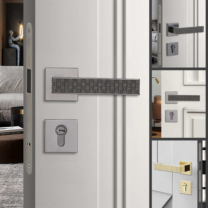 执手锁现代简约门锁机械门锁室内分体简约执手锁具木门静音房门锁