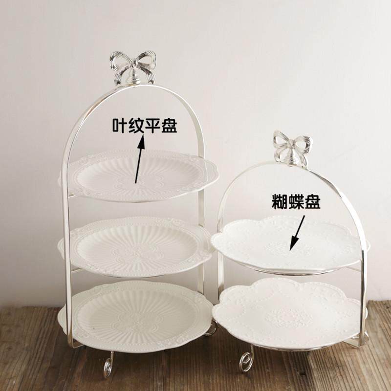 日单 创意糕点下午茶托盘 欧式银色三层架水果盘 点心盘 糕点盘