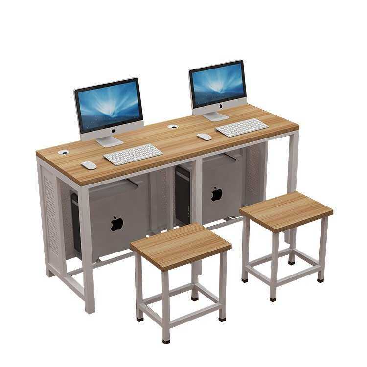 单人微机实训室机房学生室电脑桌椅双人学校一体机台式电脑桌