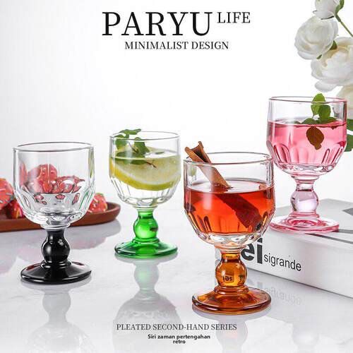 PARYU新款黛珠中古杯果汁香槟杯玻璃水杯复古果酒杯酒杯鸡尾酒杯