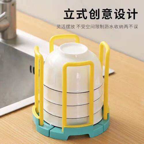 可伸缩抽拉碗碟盘子收纳架厨房碗架台置沥水置物架可调节碗盘桌面