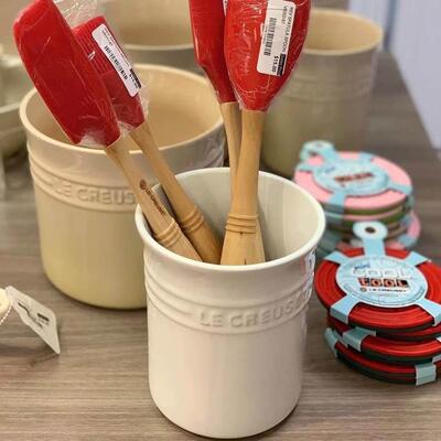 Le Creuset冷色工具桶厨房筷子桶储存餐具笔架刮刀桶多功能勺子桶
