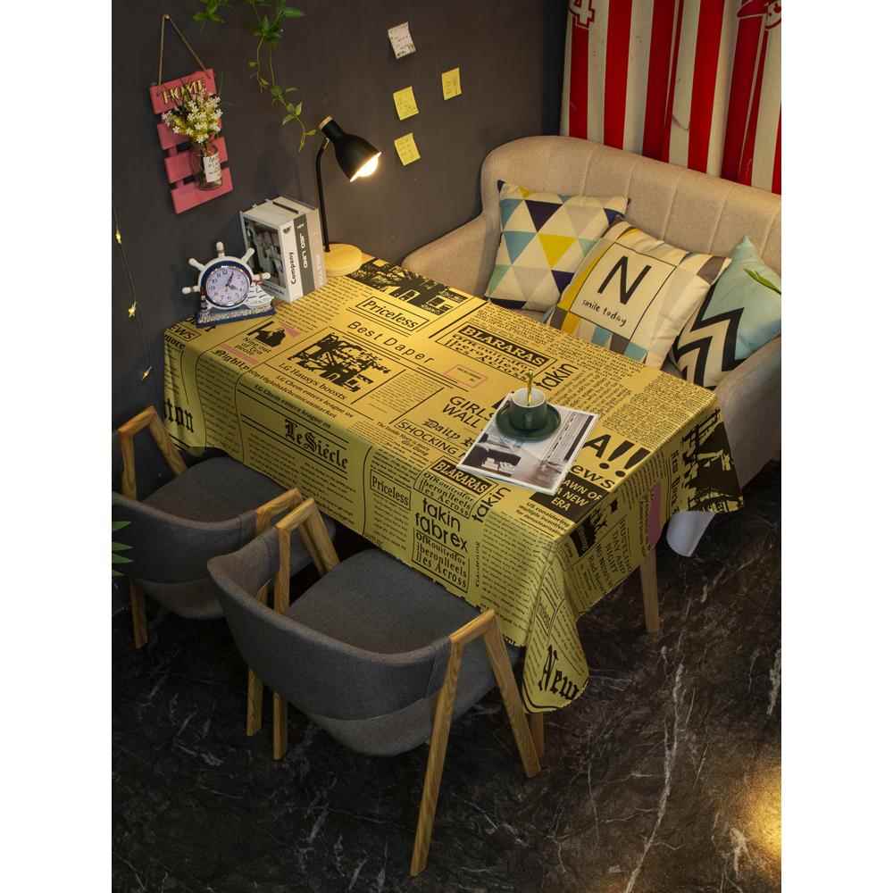 正品i简ns吧约覆古报纸防水酒防油vc免洗桌布男生个p性加厚耐脏pu