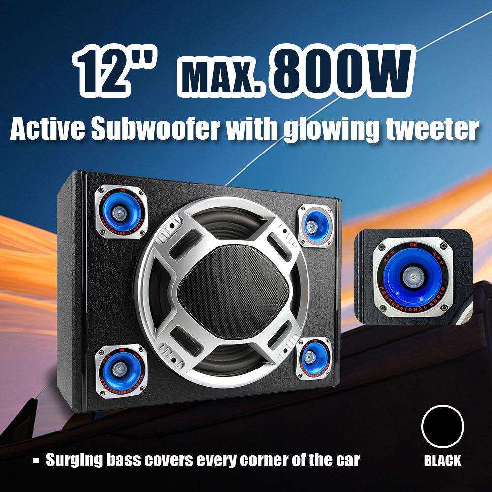 发货12寸汽车低音炮有源低音炮带高音喇叭12V
