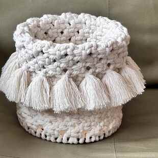 北欧ing风收纳盒手工编织化妆品遥控器零食篮画笔桌面杂物整理筐