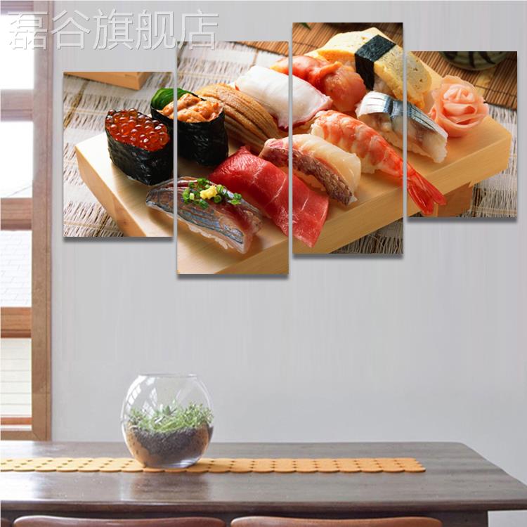 网红日式理装饰居酒屋厅背景墙画壁餐料海鲜寿司店三文鱼店身画挂图片