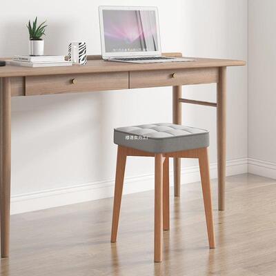 实木家用凳子可叠放方软高包餐凳凳简约代客厅现餐椅布86261艺小