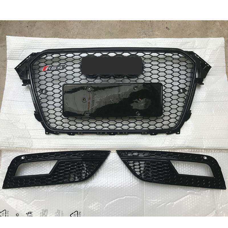 I5O适用13 14 15 16款A4L改装RS4蜂窝中网 A4 B8.5前保险杠通风格