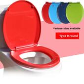 彩色马桶盖家用通用加厚O型圆形静音缓降旱厕盖板厕所板坐圈坐垫