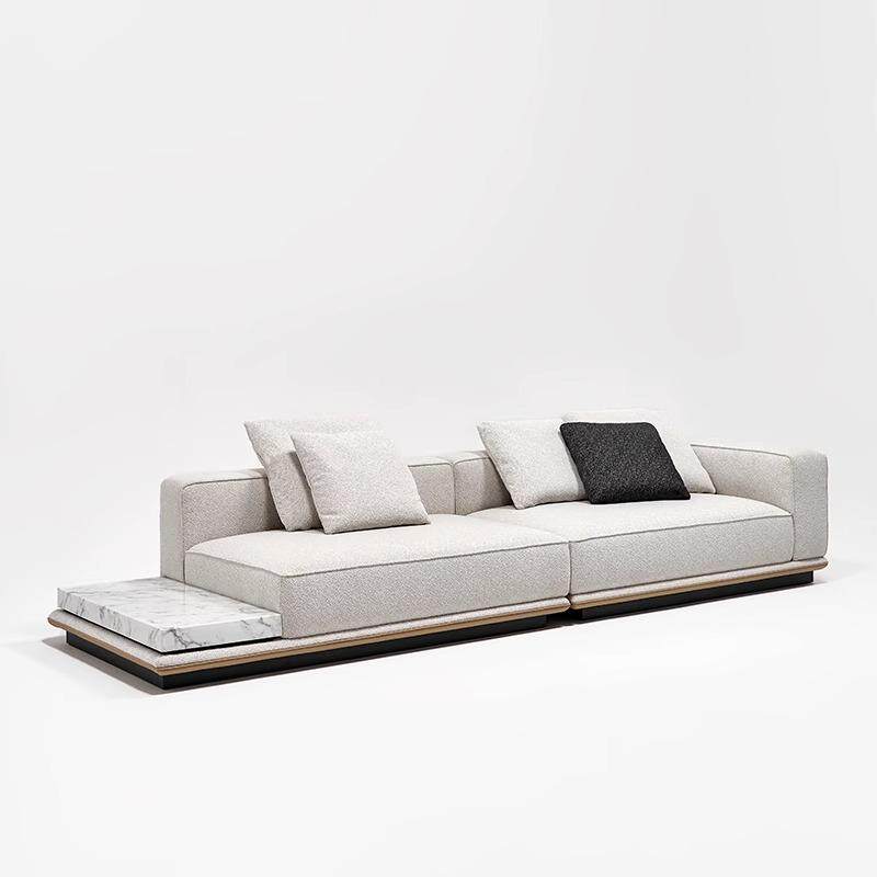 地平线沙发直排小户型客厅意式极简布艺沙发高端棉麻三人2026新款
