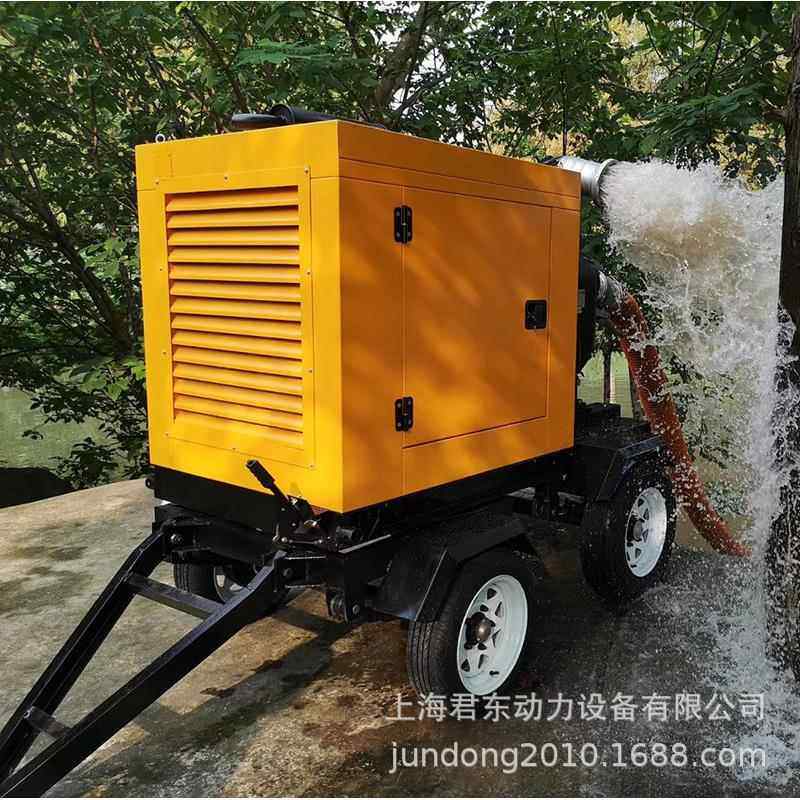 销售600方防汛排涝移动泵车自吸式污水泵8寸大功率柴油机抽水泵