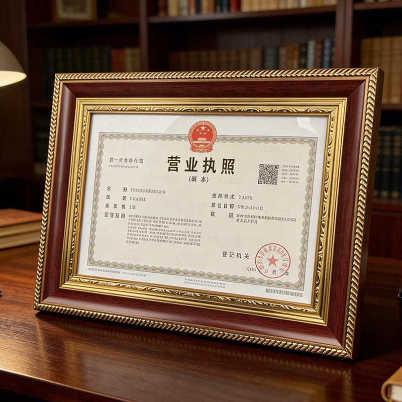A4营业执照装裱框执照相框A3证书授权书许可证可挂墙副本展示框架