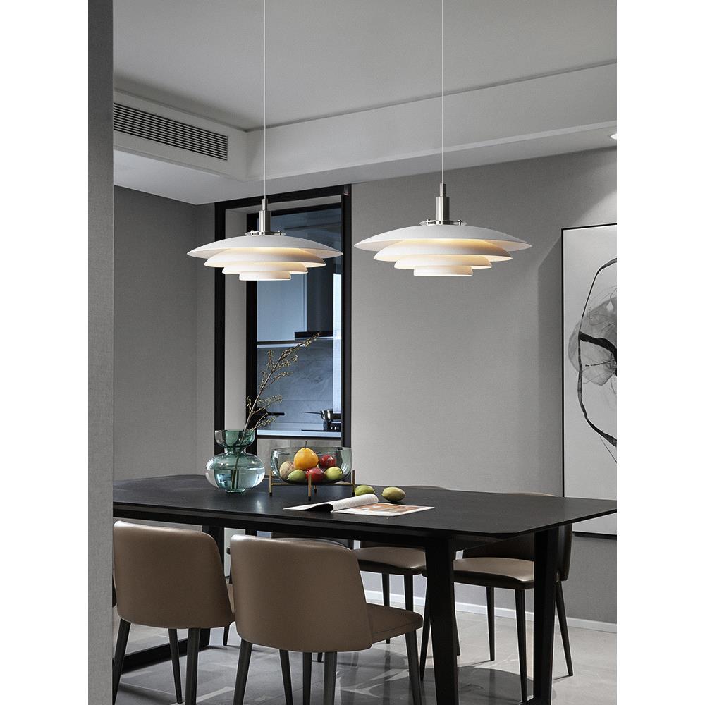 餐厅吊灯北欧现代简约吧台岛台飞碟吊灯极简铝材PH5长盘餐桌吊灯