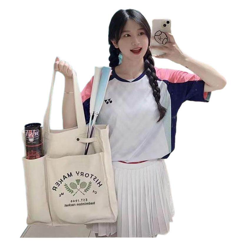 羽毛球ins帆布包慵懒通用款女包