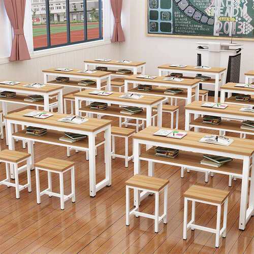 中小学生双人课桌椅儿童学习桌椅套装培训班美术双层桌子厂家直销