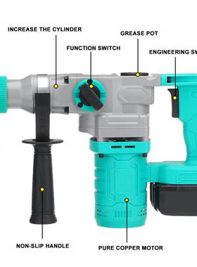 电锤电稿充电电冲锤两锂电冲POA击钻用多功能混泥土击钻