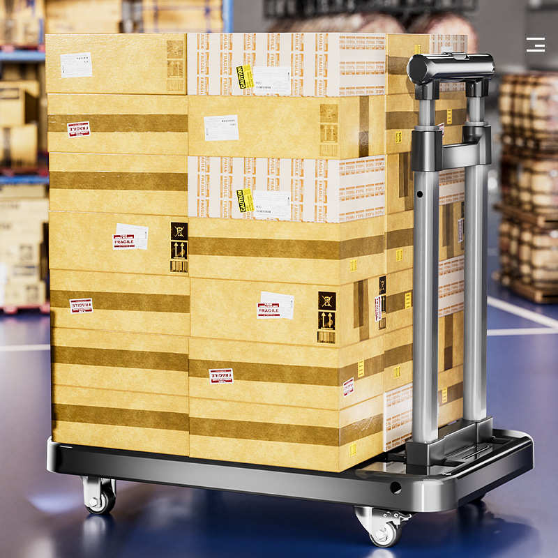 取快递小拉车折叠家用便携拉货搬运拖车购物买菜手推车行李拉杆车