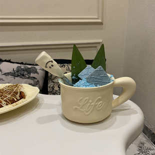 大容量陶瓷杯微波炉燕麦片早餐杯子咖啡杯家用女牛奶杯碗水杯带把