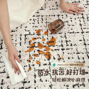 简约线条卧室防水防污防滑毯家用满铺茶几毯耐脏易打理客厅地毯