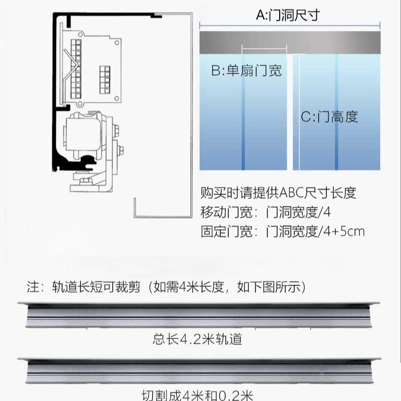 重型动门935机组电动门轨道感应电机整平自套防夹安全玻璃移推拉