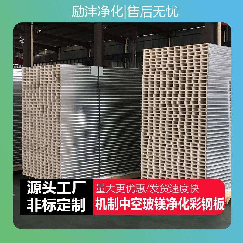 防火玻镁岩棉净化板夹芯板隔热板洁净无尘车间工厂隔墙彩钢板