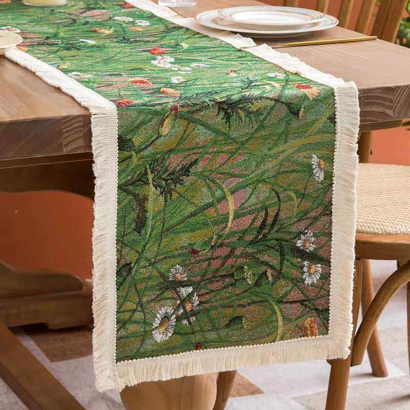 美式桌旗复古田园风边柜电视柜旗布茶几餐桌装饰布长条绿色斗柜布,居家布艺,桌旗,淘宝优惠券,粉丝福利购,淘宝优惠卷
