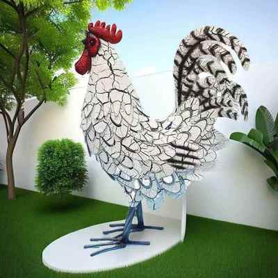 欧铁艺真公鸡户外摆桌面装饰庭院园林件TYGJ-202花园草坪工式艺仿