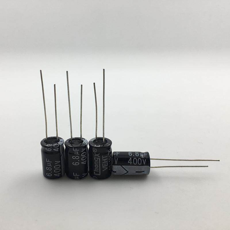 厂家直销现货400V6.8UF铝电解电容器同向引出线固定铝电解