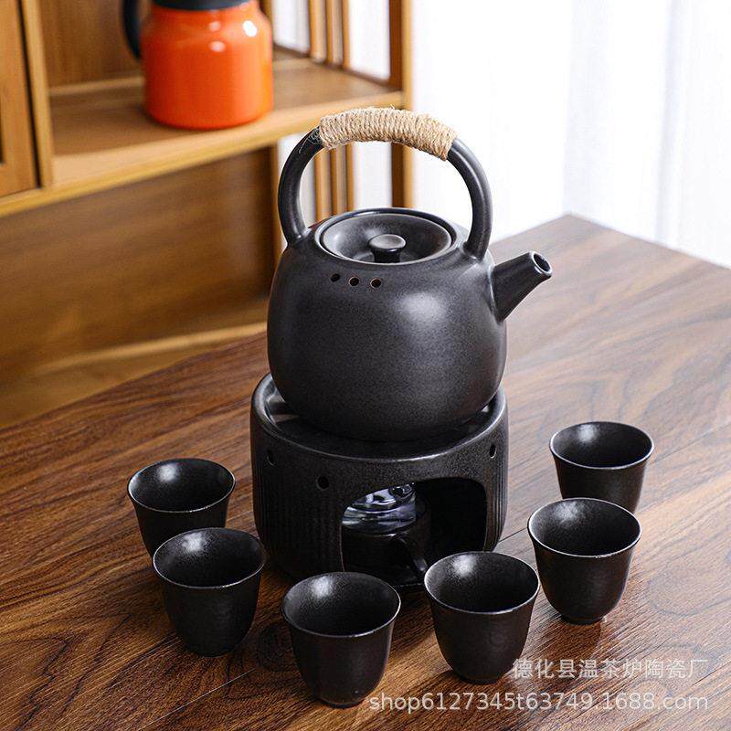 马克炭烧煮茶烧水壶酒精炉餐厅酒店家用陶瓷底座中式蜡烛加热保温