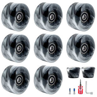 skate 配件PU刹车轮Roller wheel 混色不闪轮四轮旱冰鞋 双排轮滑鞋