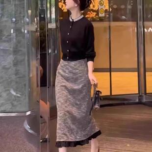 欧洲站春装女款2025年新款时尚减龄冷淡系独特别致裙子套装两件套
