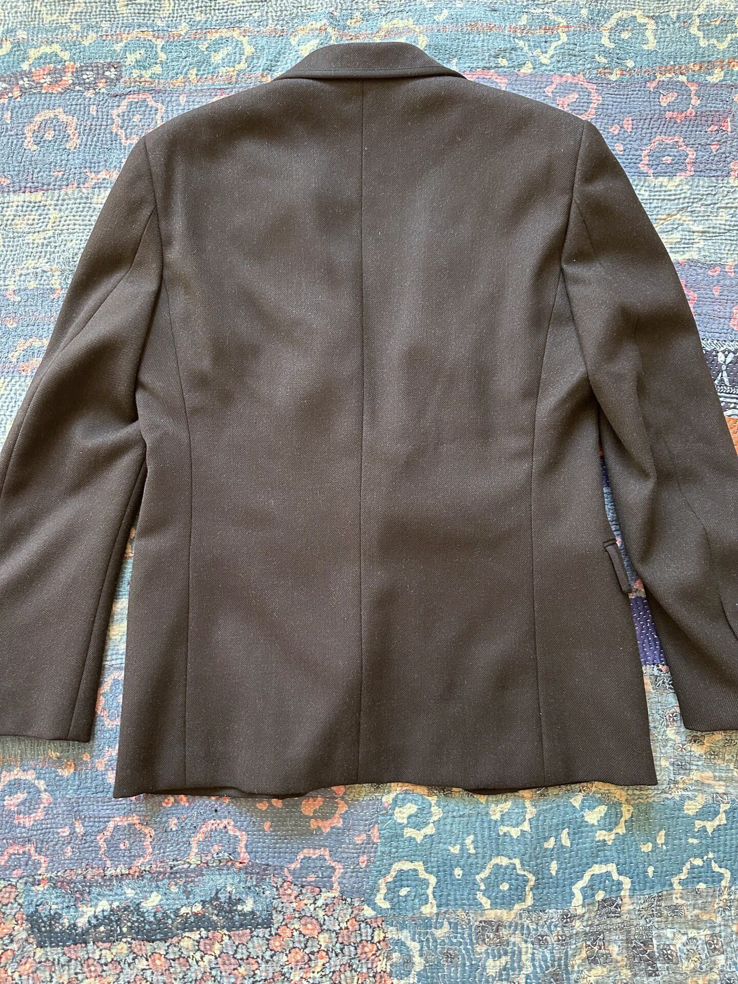 RRL Black Wool Peak Lapel Single Button Suit — front